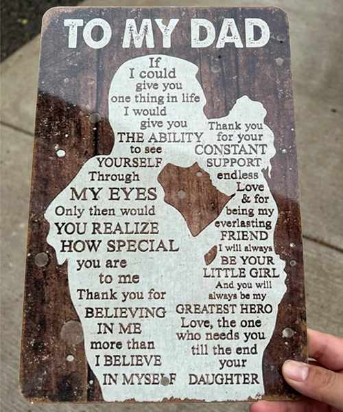 To My Dad Vintage Tin Sign