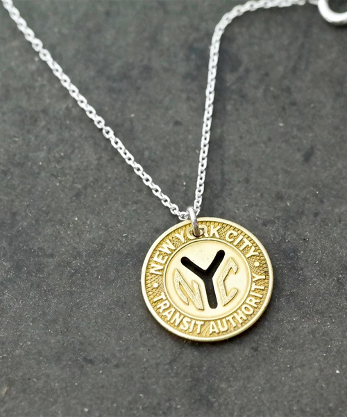 Vintage Subway Token Necklace