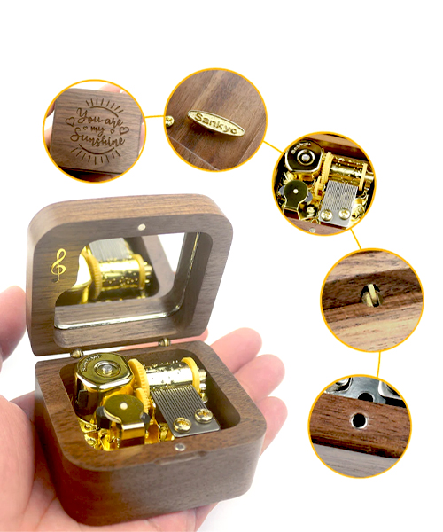 Walnut Wood Wind-up Music Box