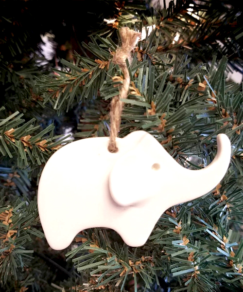 White Elephant Ornament