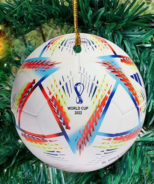 Football World Cup 2022 Porcelain Christmas Ornament